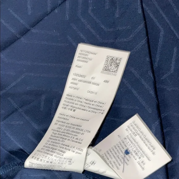 Boss by Hugo Boss Men's Navy Patterned Button-Down Shirt Short Sleeve Size XL - Picture 3 of 7